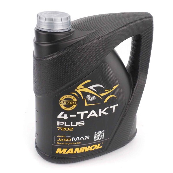 MANNOL 10W-40 4-Stroke Plus Motorcycle Oil JASO MA2 4L for Honda TRX 250 TM Fourtrax Recon TE212 2002-2003