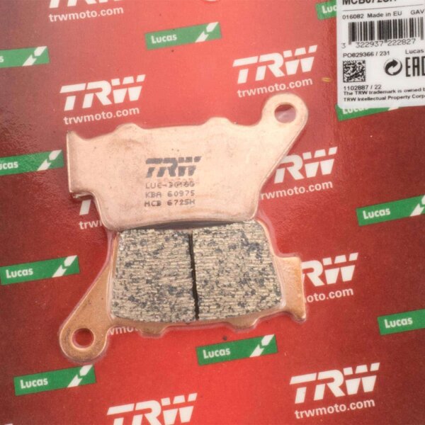 Rear Brake Pads Lucas TRW Sinter MCB672SH for Aprilia ETV 1200 Capo Nord Rally ABS VK 2015