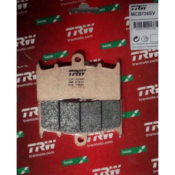 Front Brake Pads Lucas TRW Sinter MCB736SV for BMW K 1600 GT ABS/DTC 2T16 2017