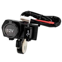 12V Motorcycle Power Outlet Euro Board Socket and USB Charger