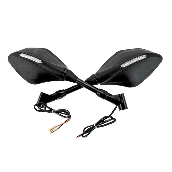 Handle Bar Mirrors with Integrated LED Indicator for KTM Duke 200 2013