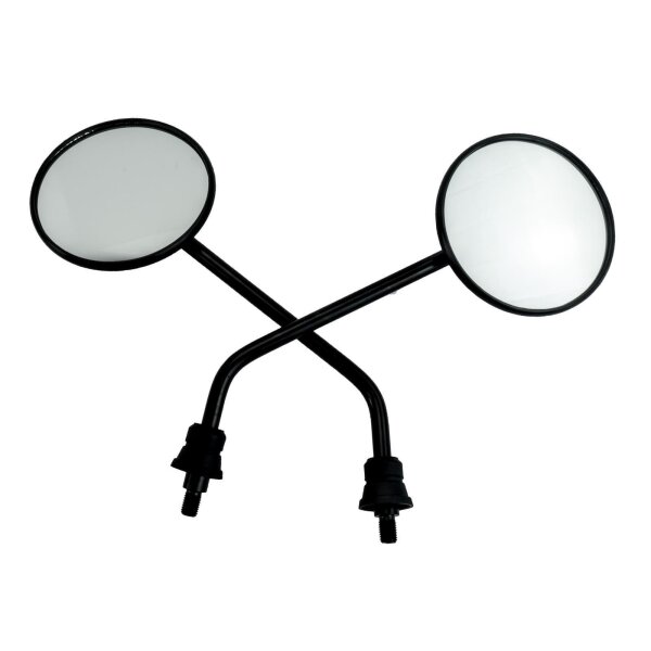 Pair of Handlebar Mirrors Round with E-Mark M10 X 1,25mm for Honda XL 125 V Varadero JC32 2008