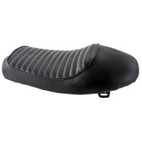 Hump Seat Bench Saddle Cafe Racer short  stripe black