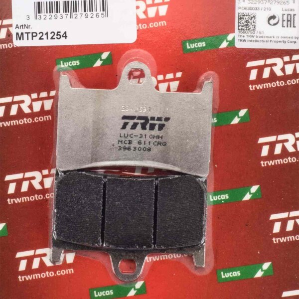 Racing Brake Pads front Lucas TRW Carbon MCB611CRQ for Yamaha XSR 900 A ABS RN43 2020