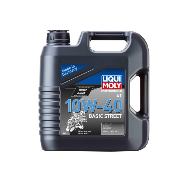 Motorcycle Engine Oill Liqui Moly 10W-40 Basic Street 4... for F.B Mondial SMX 125i Supermoto 2021