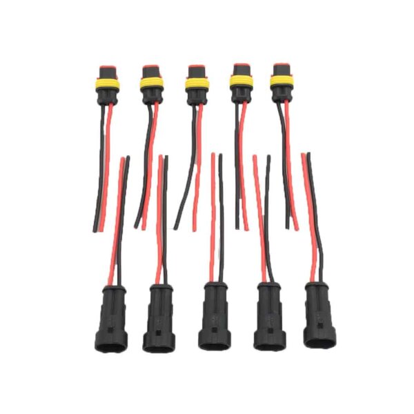 5 x Plug In Connectors 2-Time Waterproof With Cable