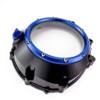 Aluminum CNC Clutch Cover with glass and upper clutch basket blue