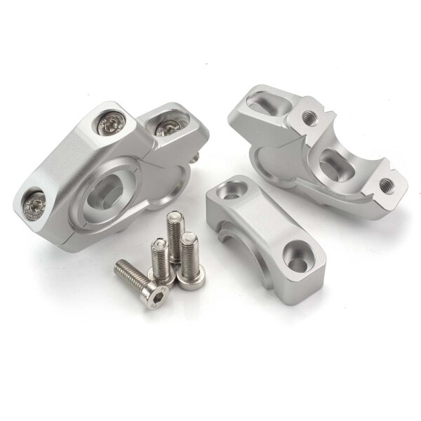 Handlebar Riser RAXIMO Offset TÜV approved for 28,6mm 20mm offset 30mm height silver