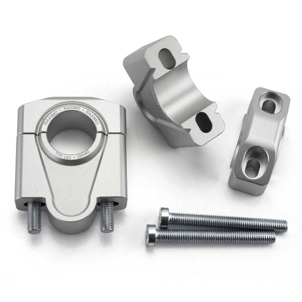 Classic handlebar risers with TÜV - free choice 28,6 mm 40 mm silver