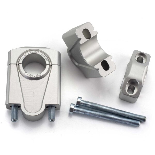 Classic handlebar risers with TÜV - free choice 28,6 mm 50 mm silver