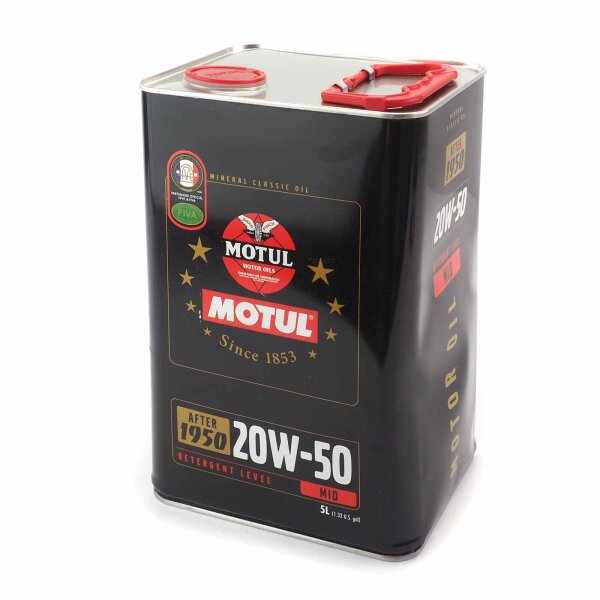 Engine oil 20W50 4T 5 litres Motul mineral Classic for Yamaha FZR 1000 Genesis Exup 3LE 1992