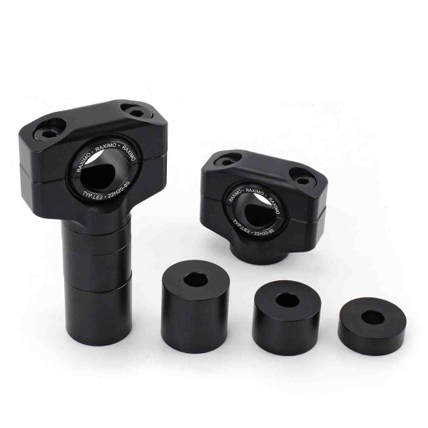 Riser complete set Raximo "Booster" for 22mm handlebar height 20-80mm