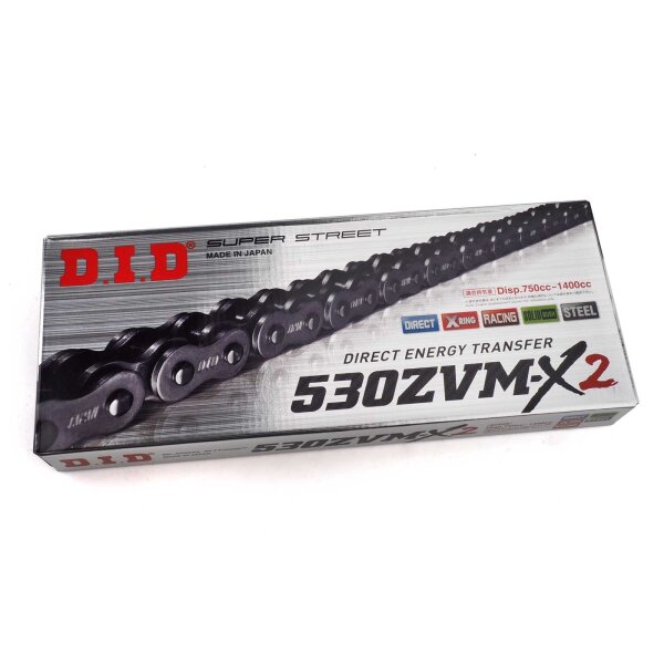 D.I.D X-ring chain 530ZVMX2/118 with rivet lock