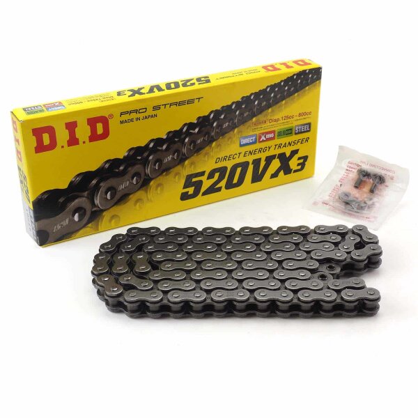 Motorcycle Chain D.ID. X-Ring 520VX3/120 with rive for Kawasaki Vulcan 650 S ABS EN650A 2016