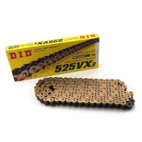 Chain D.I.D. X-Ring G&B 525VX3/28 with rivet lock gold and black