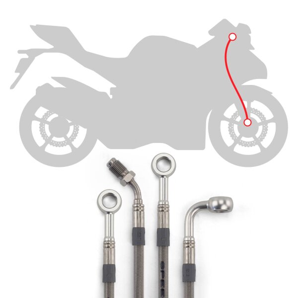 Raximo steel braided brake hose kit front installed like original for Honda CBR 600 RR PC37 2005