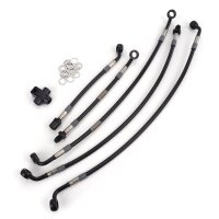 Raximo steel braided brake hose kit front and rear cpl.... for Model:  Yamaha FZ1 SA Fazer ABS RN16 2015