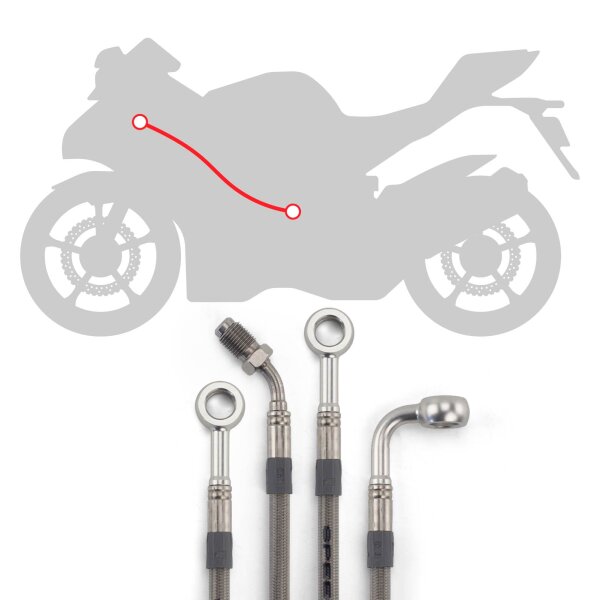 Raximo steel braided brake hose kit front installe for Kawasaki ZX 10R 1000 B Tomcat ZXT00B 1988 for Kawasaki ZX 10R 1000 B Tomcat ZXT00B 1988
