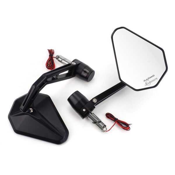 Handlebar end mirror with handlebar end indicator for Ducati Scrambler 800 Cafe Racer KC 2017