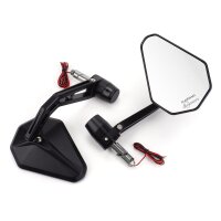 Handlebar end mirror with handlebar end indicator for Model:  Benelli BN 302 2014-2016