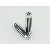Chrome Handlebar Grip 1&quot; / 25,4mm with Skull closed for Model:  Buell M2 1200 Cyclone EB1 1997-2002