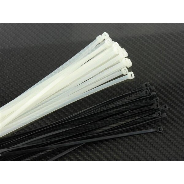200 Pieces White Cable Ties 2,5 X 100
