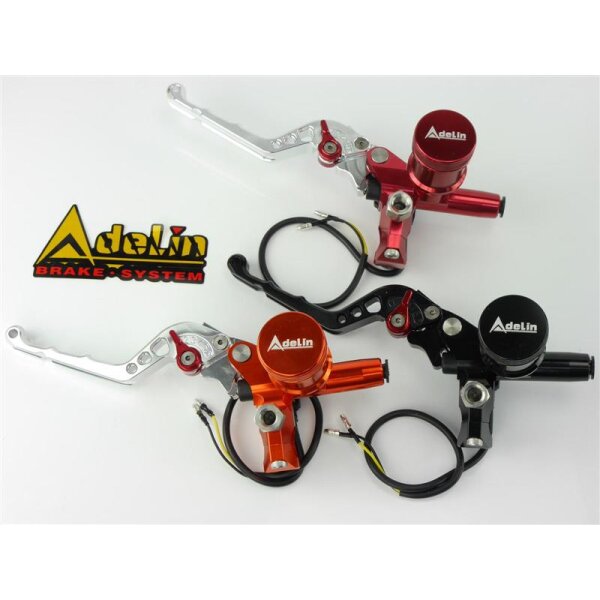 CNC Aluminium Clutch Master Cylinder Incl. Brake Fluid Reservoir Adjustable Lever and Switch
