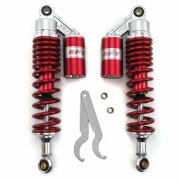 Pair of RFY Red Shock Absorbers 340 mm Eyelet - Eyelet for Model:  Kawasaki Z 900 A Z1F/A-B/A4 1973-1976