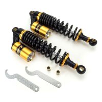 Pair of RFY Shock Absorbers 340 mm black-gold top Eye... for Model:  Kawasaki Z 900 A Z1F/A-B/A4 1973-1976