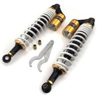 Pair of RFY  Shock Absorbers 400 mm white top Eye to Eye for Model:  Honda XL 185 S 1979-1981