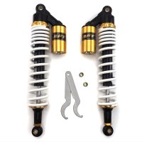 Pair of RFY  Shock Absorbers 400 mm white top Eye to Eye for Model:  Honda XL 185 S 1979-1981